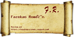 Fazekas Román névjegykártya