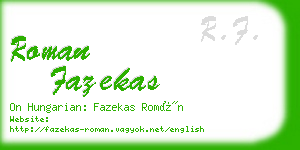 roman fazekas business card
